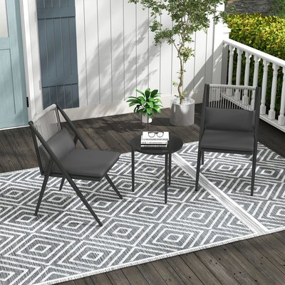Ensemble bistro de jardin design Acapulco 2 places 3 pièces avec coussins OUTSUNNY