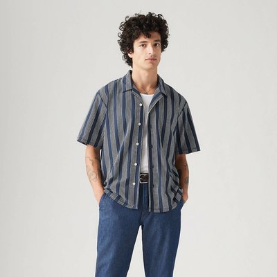 Striped Cotton Shirt with Short Sleeves LEVI'S