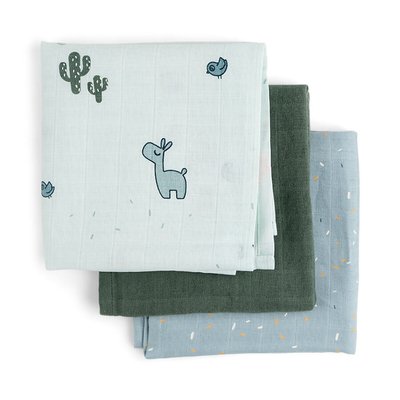 3er-Pack Wickeltücher, 70 x 70 cm Lalee DONE BY DEER