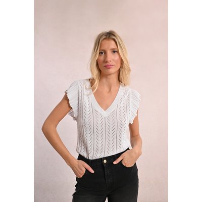 Short-Sleeved V-Neck Jumper MOLLY BRACKEN