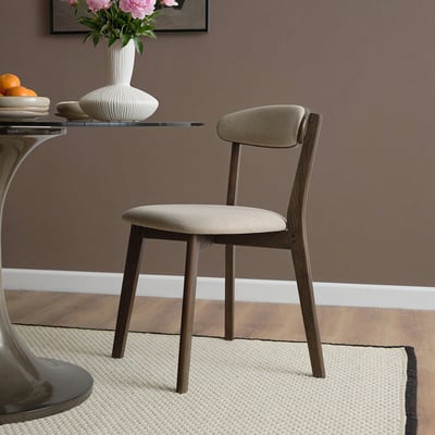 Hale Mid-Century Upholstered Smoked Oak Dining Chairs (Set of 2) ÉDITÉ
