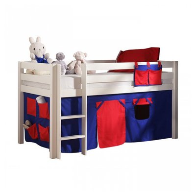 Lit sureleve en avec sommier + Rideau de lit Domino VIPACK