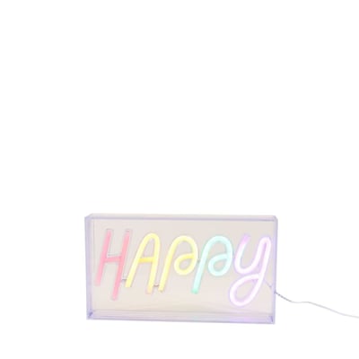 Cadre néon Happy multicolore 23x13cm ORNAMI