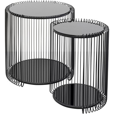 Lot de 2 tables d'appoint doubles plateaux, WIRE KARE DESIGN