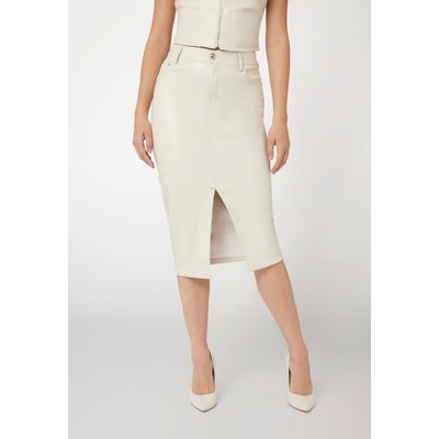 Jupe cuir beige La Redoute