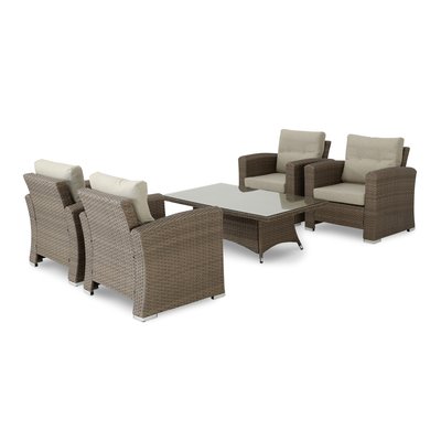 Salon de jardin 4 places, rotin, BOLONIA DEFORA HOME