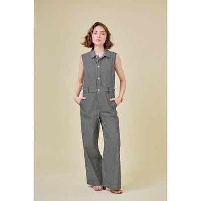 Striped Denim Jumpsuit SEE U SOON