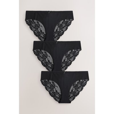 Slips brésiliens avec dentelle, lot de 3 NEXT