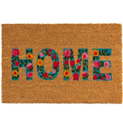 Paillasson coco home fleuri 60x40x1.5cm WADIGA