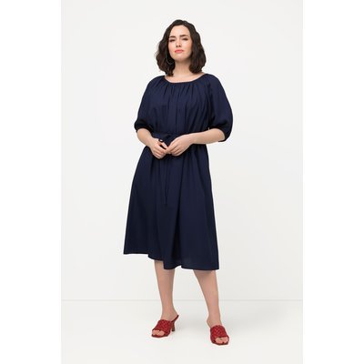 Robe midi, ceinture à nouer. Décolleté rond ULLA POPKEN