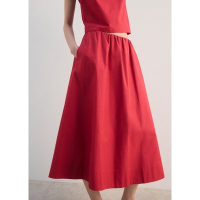 Jupe midi en coton Femme - Rouge