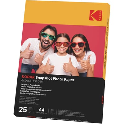 Papier photo instantané 25 feuilles A4 brillante 180gsm KODAK