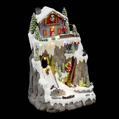 Village de Noël père Noël grimpeur animé 17 LED + transfo FEERIC LIGHTS & CHRISTMAS