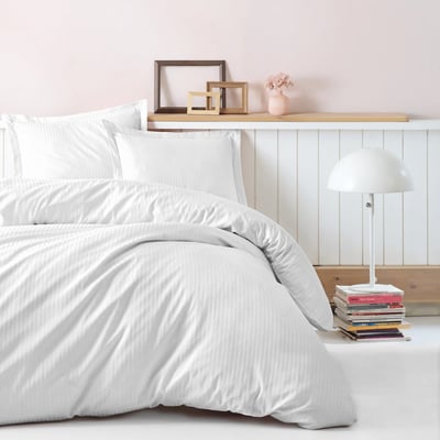 Parure de lit enfant satin de coton unie, Stripe C DESIGN HOME TEXTILE