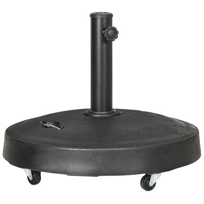 Pied de parasol rond résine surface granuleuse noir OUTSUNNY