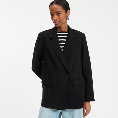 Chaqueta americana larga corte oversize, abotonadura asimétrica LA REDOUTE COLLECTIONS
