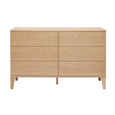 Commode en bois clair chêne 6 tiroirs L120 cm FREDDY MILIBOO