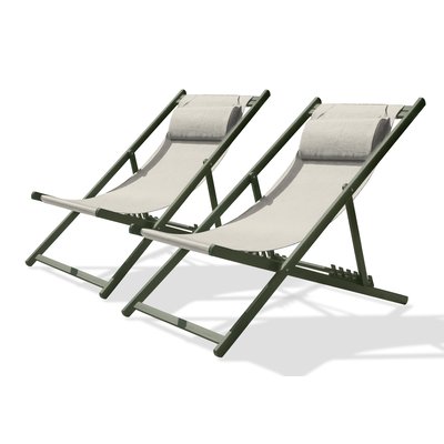 Lot de 2 chiliennes en aluminium et textilène JULIA CITY GARDEN