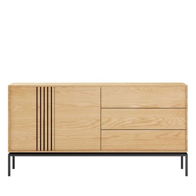 Buffet 2 portes 3 tiroirs en bois et métal L180cm - KROKOM DRAWER