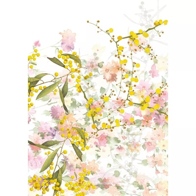 Torchon lin & coton lavé MIMOSAS GARNIER THIEBAUT