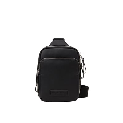 Sac à bandoulière modèle Fredrik fabriqué à partir d'un substitut de cuir en polyester recyclé MARC O'POLO