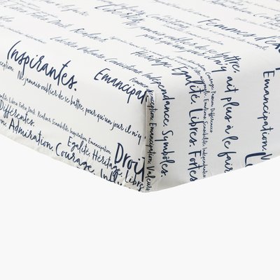 Drap housse percale de coton SIMONES CARRE BLANC