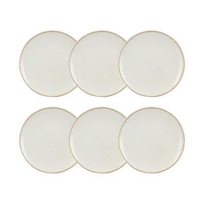 Lot de 6 assiettes desserts en porcelaine 20cm, NUANCE NOVASTYL