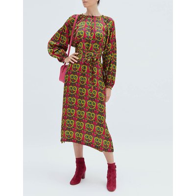 Robe Flora en soie mascarade vert INES DE LA FRESSANGE PARIS