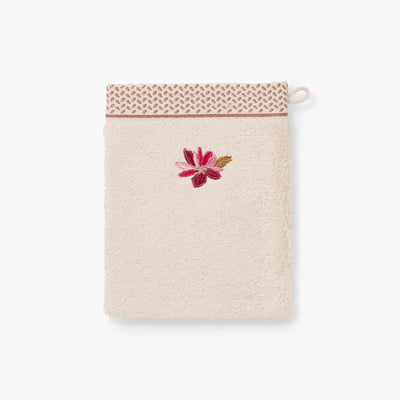 Gant de toilette coton et viscose de bambou SOLARA CARRE BLANC