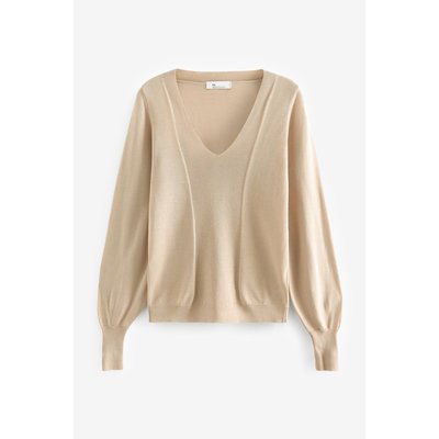 Pull haut de gamme en lyocell à col v profond NEXT