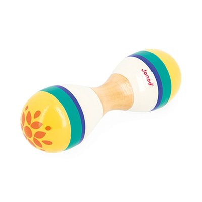 Gamme gioia - double maracas en bois - eveil musical - jouet d'imitation JANOD