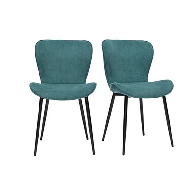 Chaises design en tissu velours côtelé kaki et métal noir (lot de 2) ADDICT MILIBOO