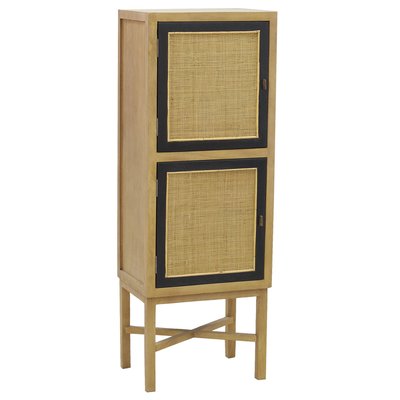 Commode haute en manguier et cannage AUBRY GASPARD