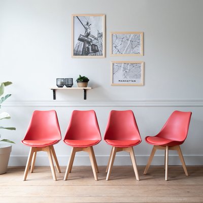 Lot de 4 chaises scandinaves, NORA HAPPY GARDEN