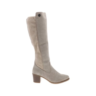 Bottes bi-matières en cuir noir à semelle à talon décroché moyen RIEKER