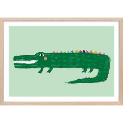 Affiche enfant crocodile vert HEXOA