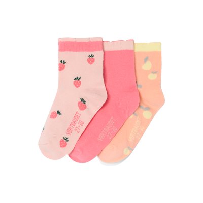 Lot de 3 paires de mi-chaussettes fruits VERTBAUDET