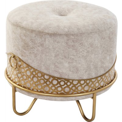 Pouf en velours avec finitions métalliques Glam RECOLLECTION