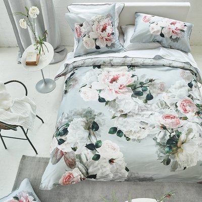 Housse de couette imprimée en satin de coton, PEONIA GRANDE DESIGNERS GUILD