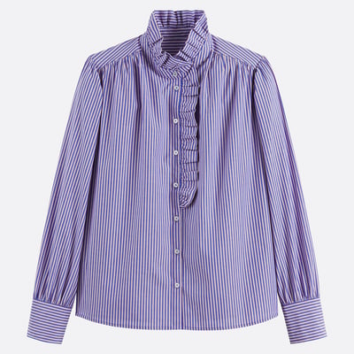 Chemise rayée, col victorien, Signature CHARLÈNE LA REDOUTE COLLECTIONS