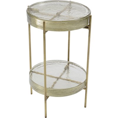 Table d'appoint en verre et acier, ICE DOUBLE KARE DESIGN