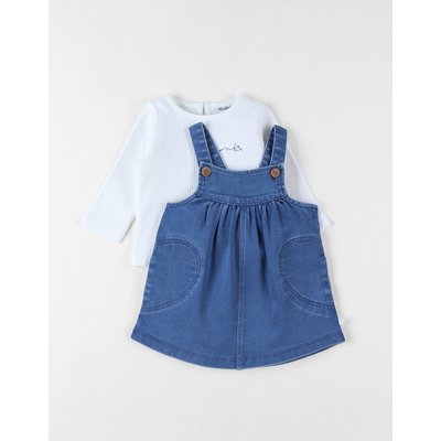 Ensemble salopette + t-shirt, denim NOUKIE'S