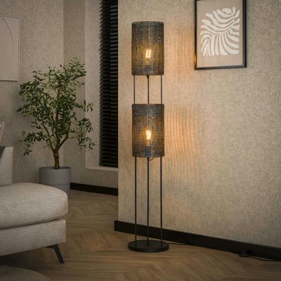 Lampadaire moderne 2 lampes effet maille TRIBECA PIER IMPORT