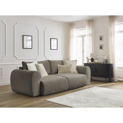 Canapé droit convertible 3 places en tissu lisse, LUCIEN BOBOCHIC