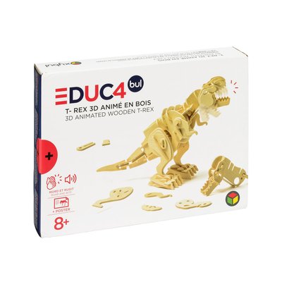 T-rex 3D animé en bois OXYBUL 