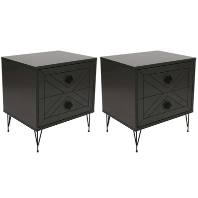 Chevet en aggloméré et métal Luna (Lot de 2) HANAH HOME