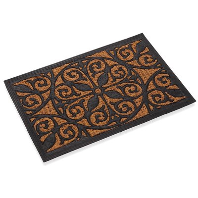 Paillasson coco et caoutchouc rosace 60x40cm VERSA