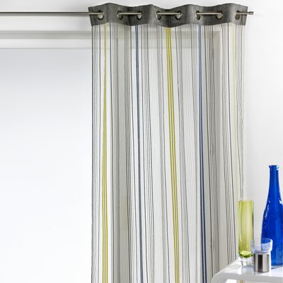Voilage en Organza Rayé avec Parement Suédine HOME MAISON