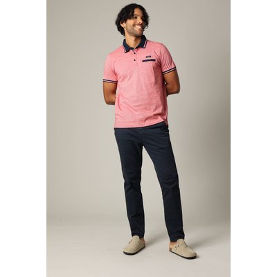 Polo en coton avec col, poche avant et manches à détails contrastants DREX DEELUXE