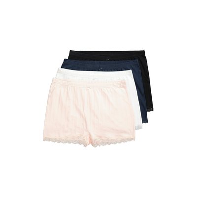 Shorties, lot de 4. Maille ajourée, dentelle ULLA POPKEN